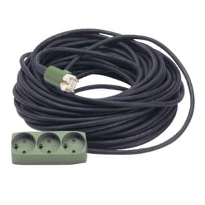 Jo-el neopren kabelsæt 10 m m/3-vejs stikdåse m/jord IP20